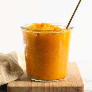 butternut squash puree in a jar