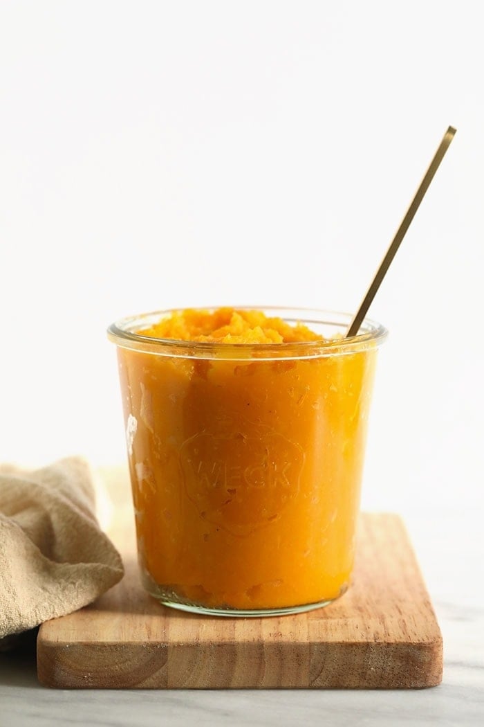 butternut squash puree in a jar