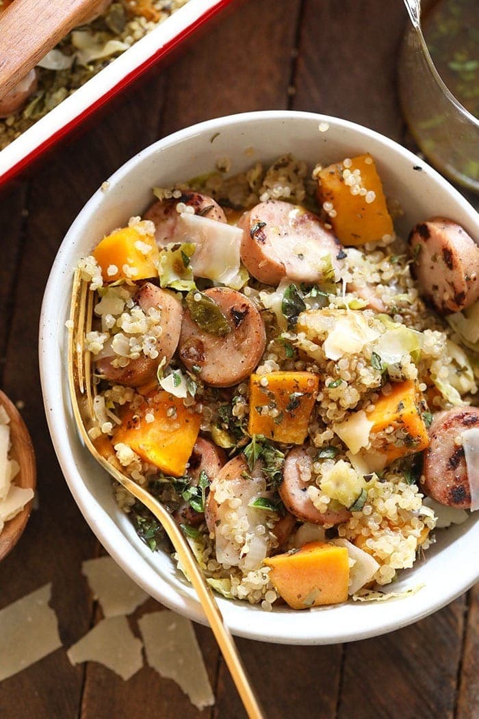 Apple Chicken Sausage Quinoa Casserole