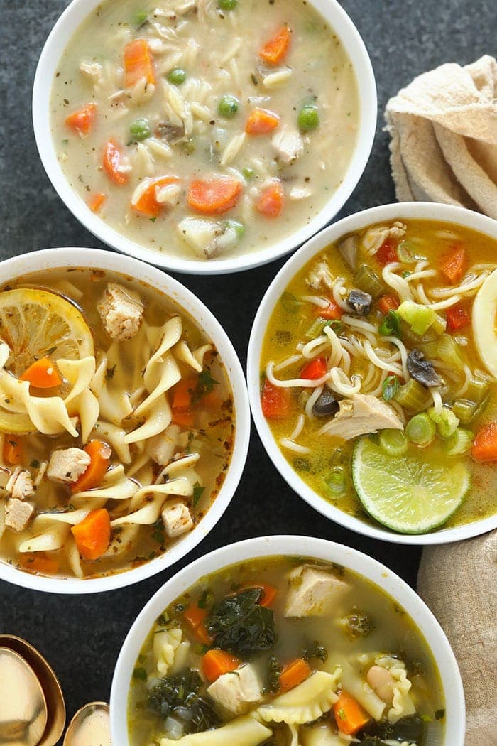 4 kinds of chicken noodle soup