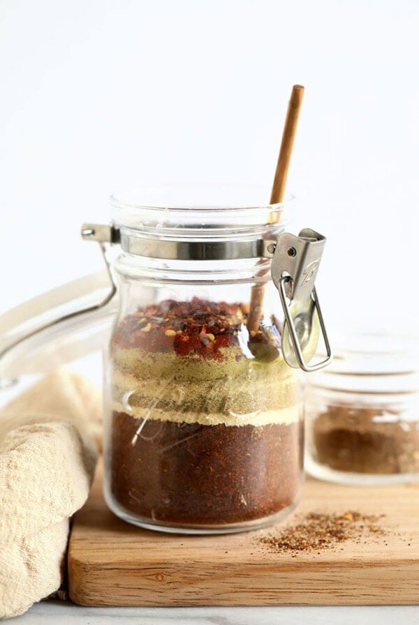 homemade taco seasoning in a jar