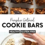 pumpkin oatmeal cookie bars pin