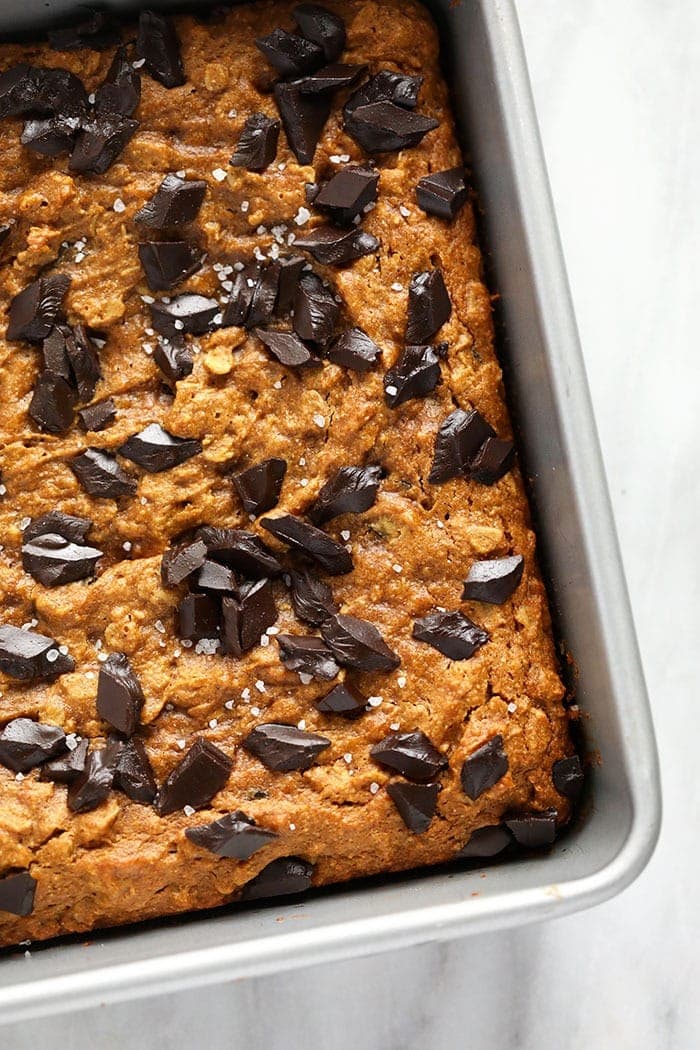 cooked bars in baking dish