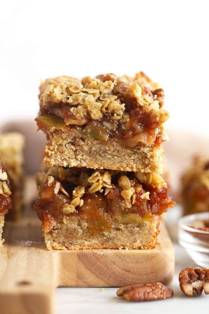 apple pie bars stacked