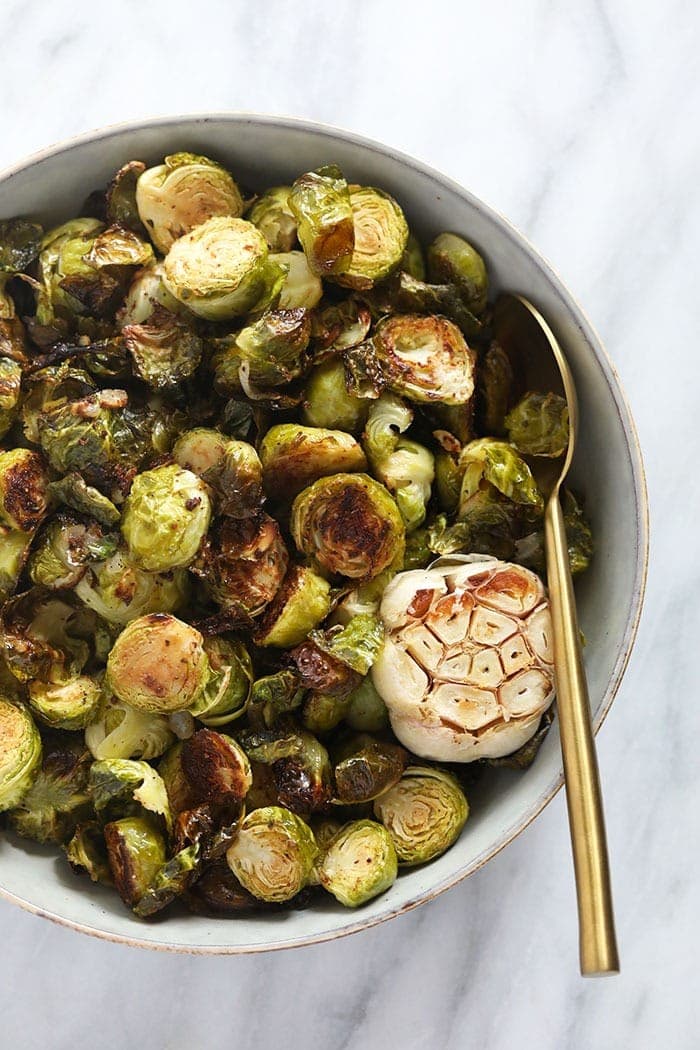 roasted Brussels spouts in bowl