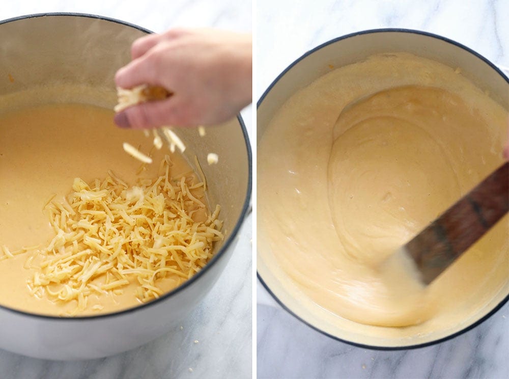 Making a mac and cheese cream sauce