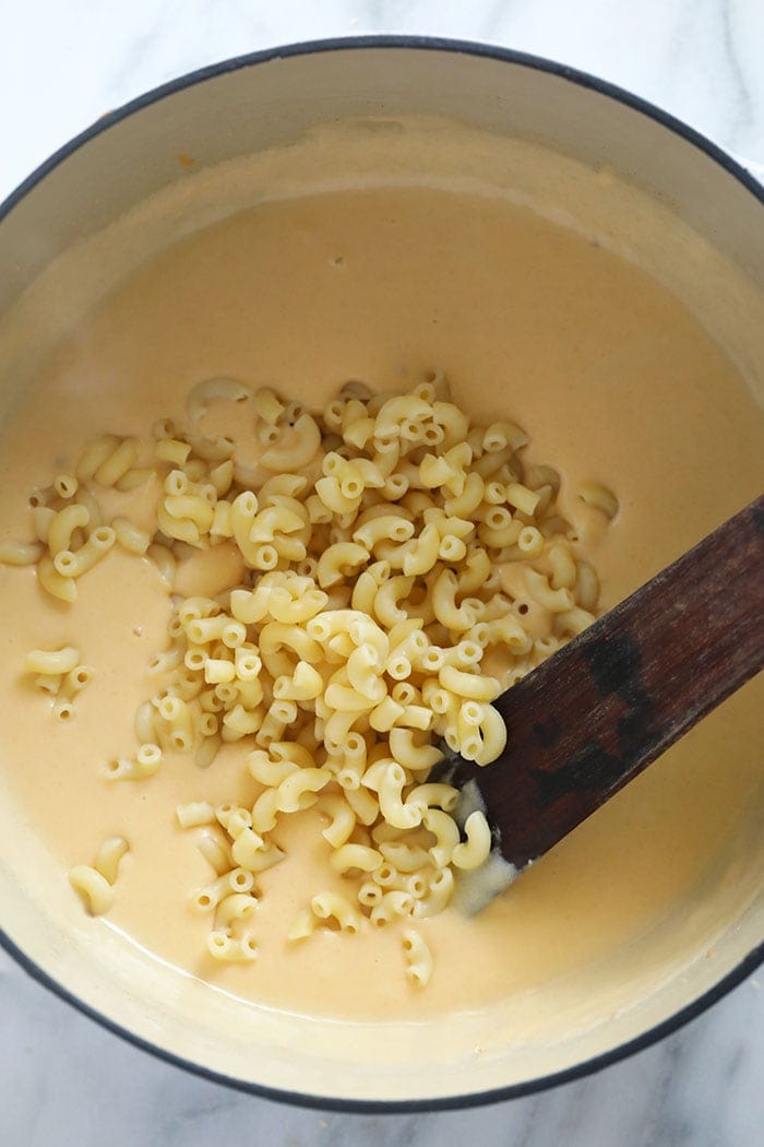 Mac and cheese in a dutch oven