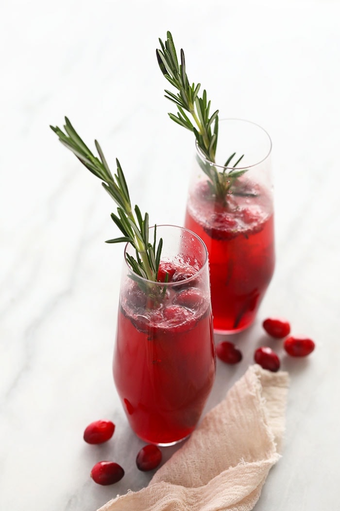 Cranberry Mojitos in a glass