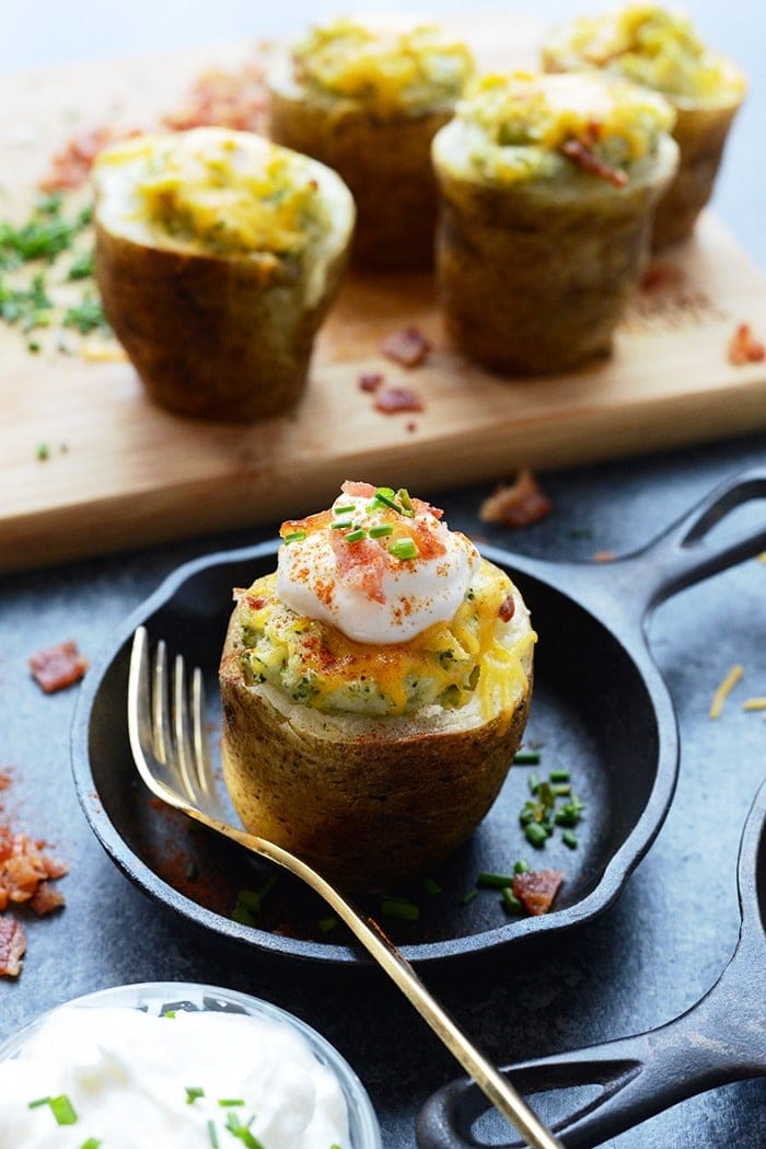 twice baked potatoes ready to be served