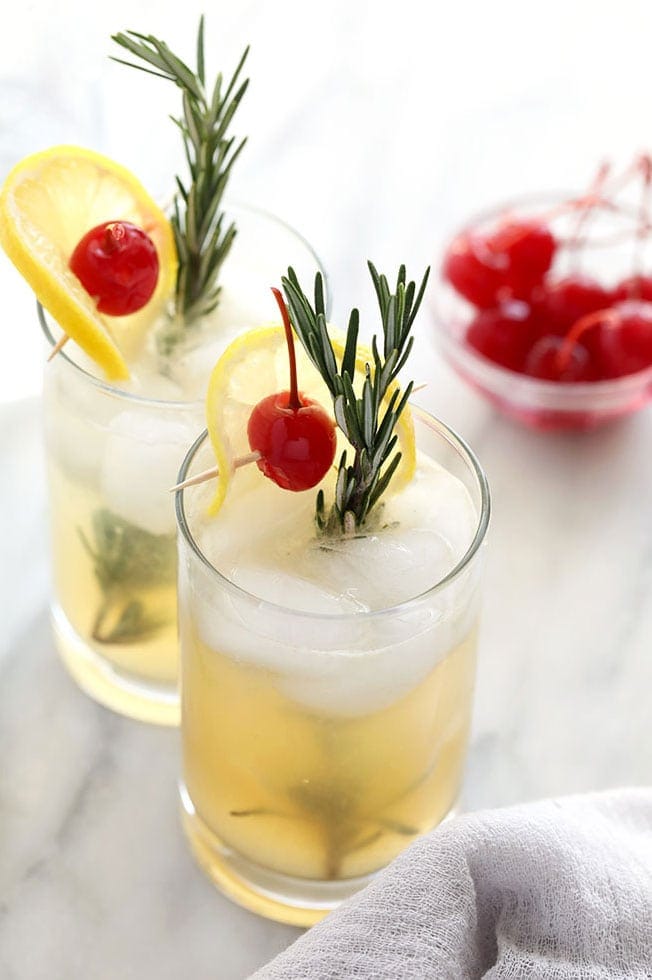 rosemary collins cocktail in a glass