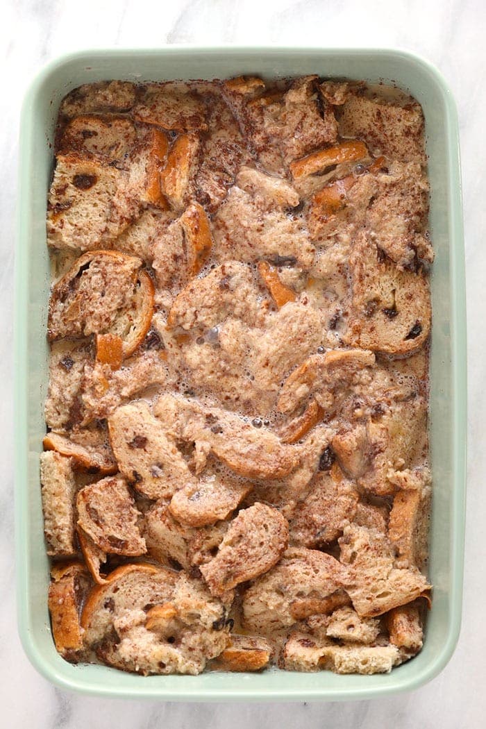 french toast bake in a casserole dish