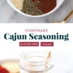 cajun seasoning in a glass jar