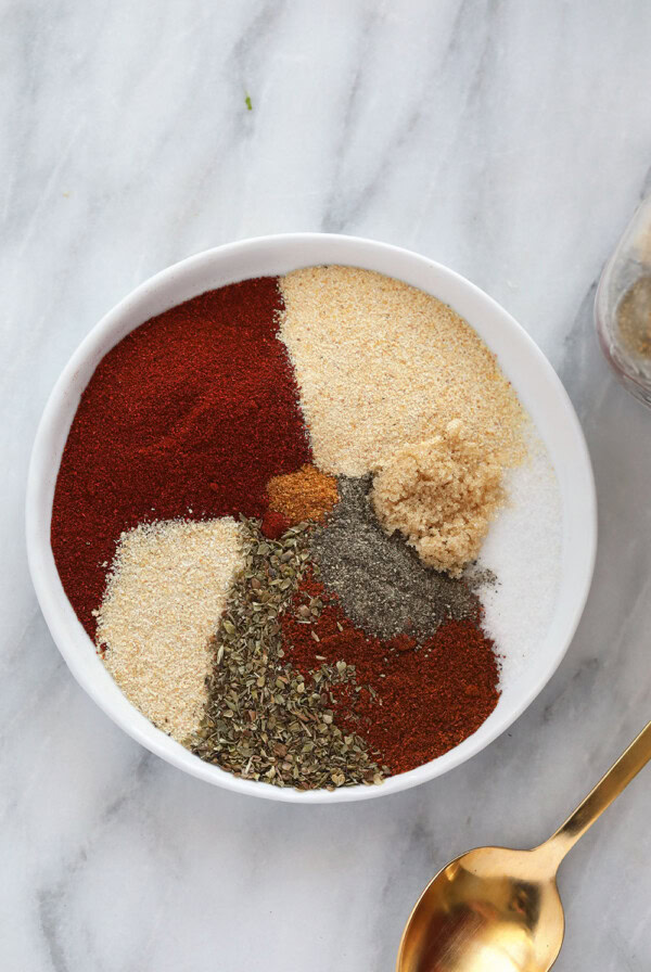 homemade cajun seasoning ingredients on a plate