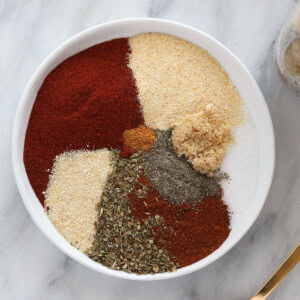 homemade cajun seasoning ingredients on a plate