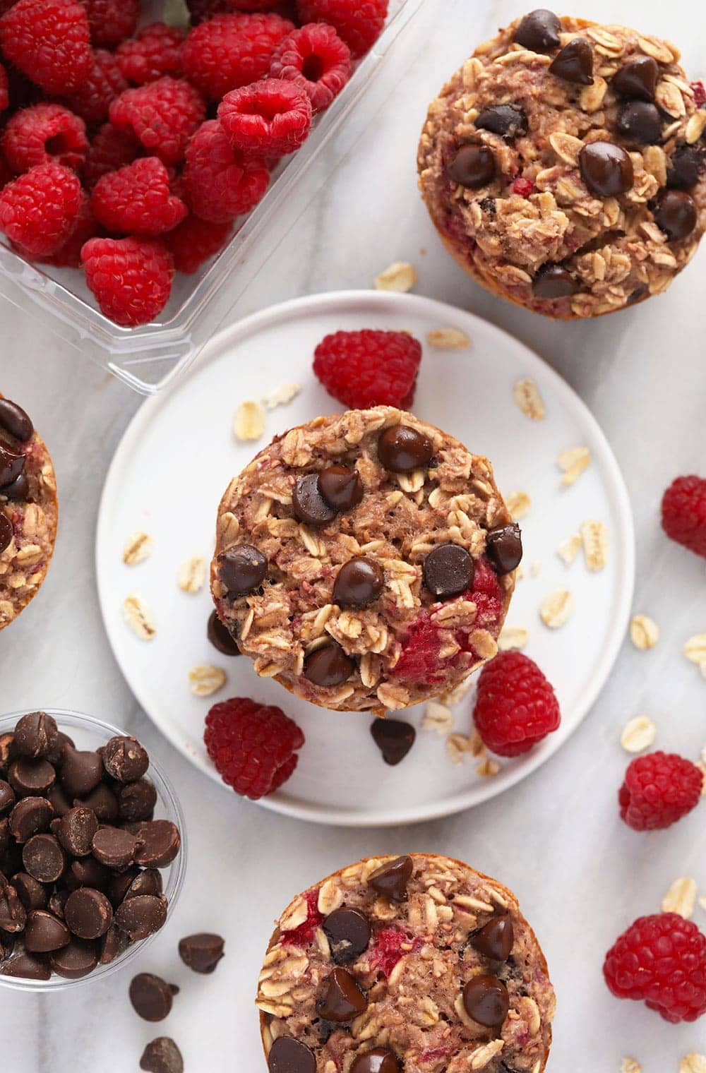 baked oatmeal cups on plate