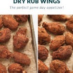 Prepare dry rub wings on a baking sheet.