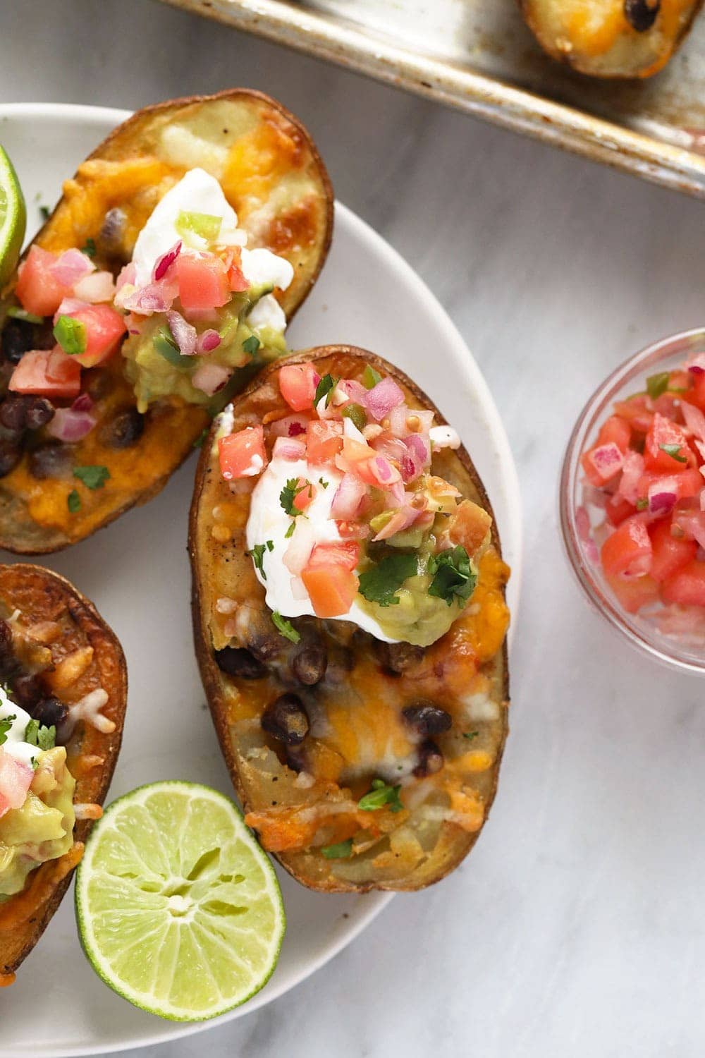 Potato skins on a plate