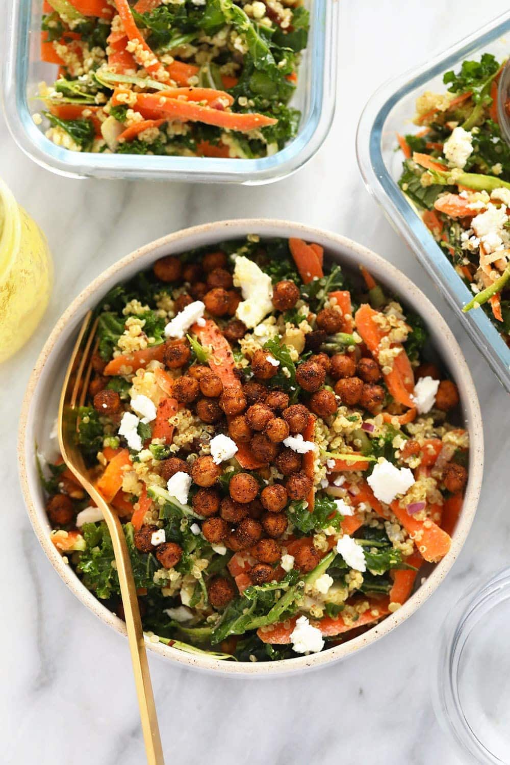 A photo of Moroccan quinoa salad in various dishes