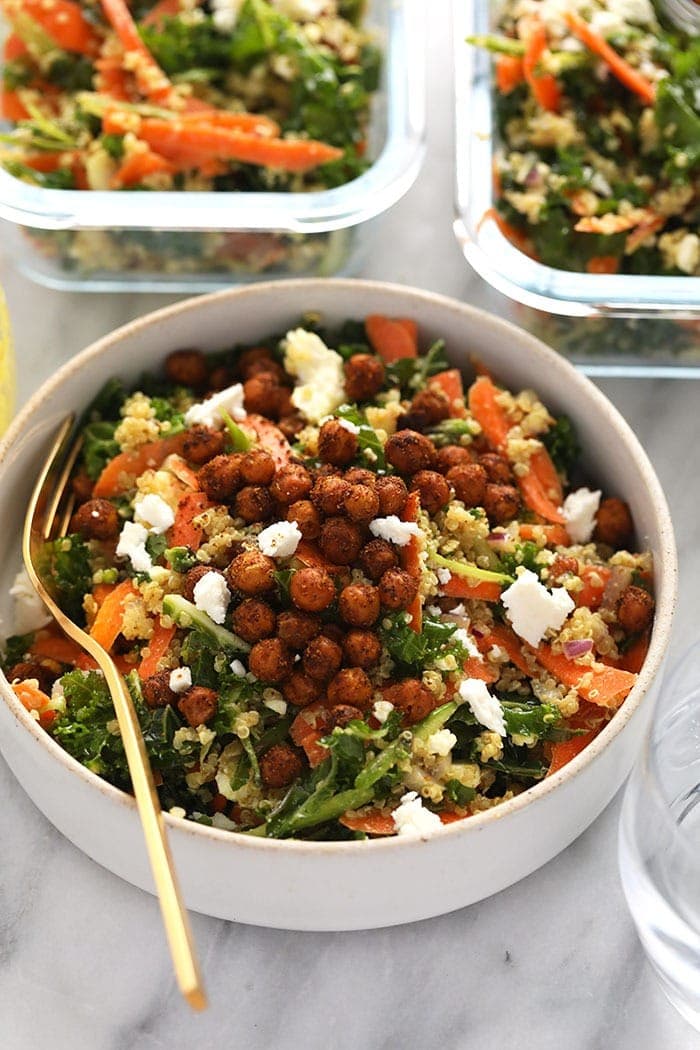 A bowl of Moroccan quinoa salad