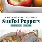 chicken fried quinoa stuffed peppers