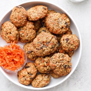 Carrot cake cookies on a plate