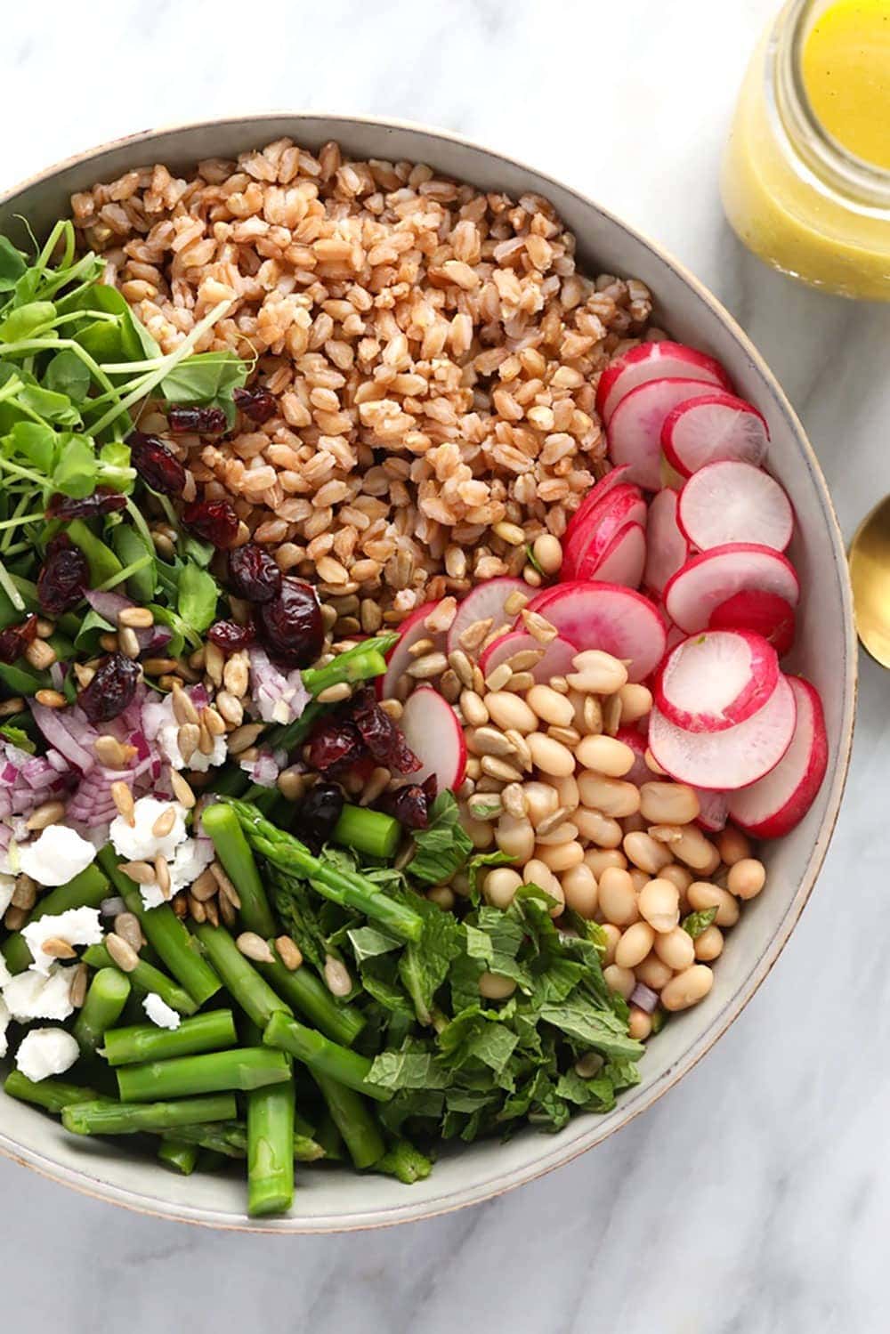 Farro Salad in a bowl 