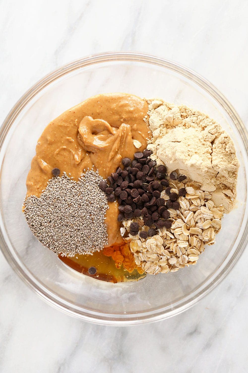 All the ingredients for peanut butter protein balls 