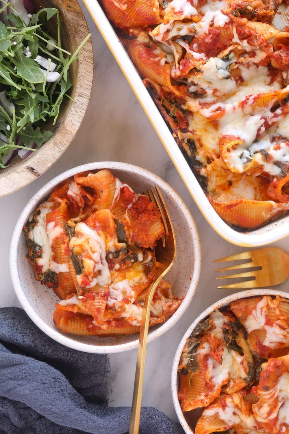 Stuffed shells in a bowl 