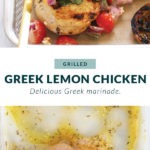 The process of marinating Greek chicken.