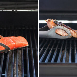 grilling salmon.