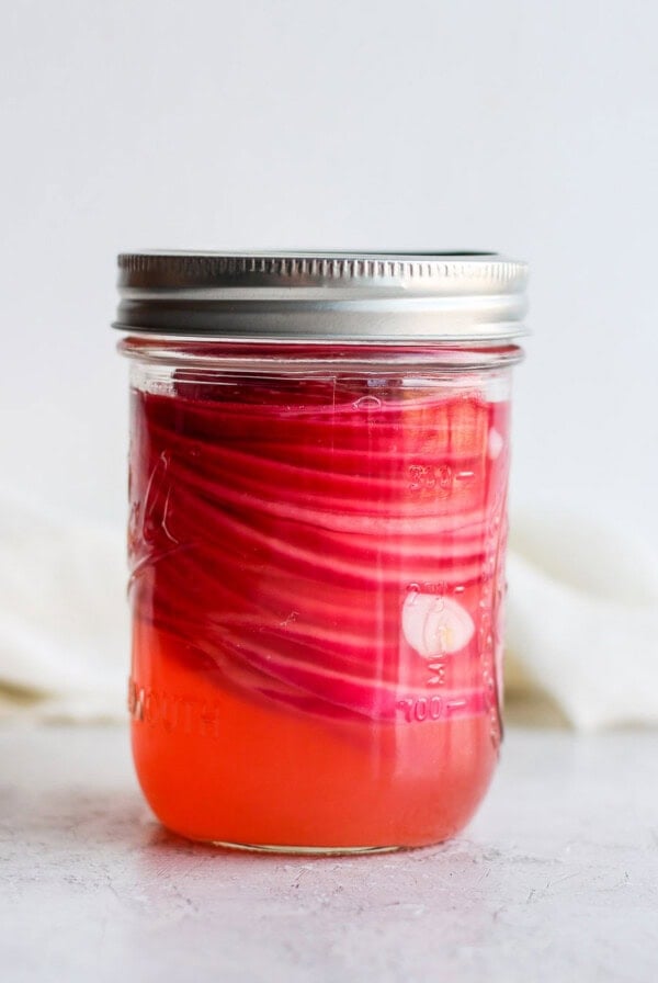 onions in jar.