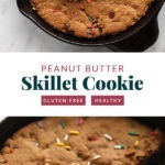 skillet cookie with whipped cream and sprinkles