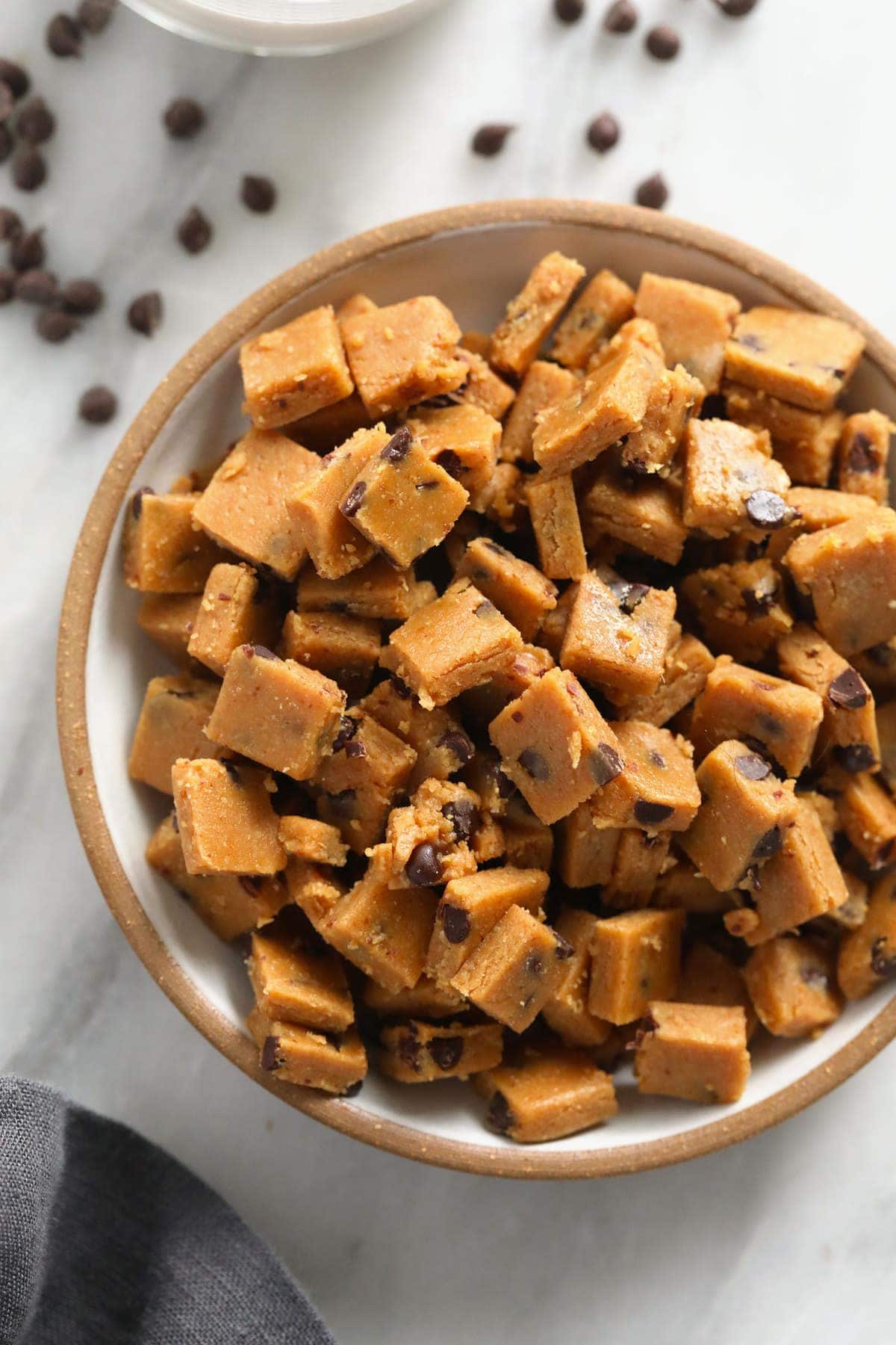 cookie dough bites in bowl