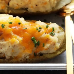 twice baked potatoes topped with cheese