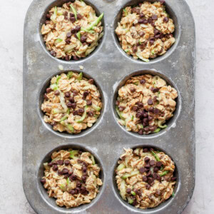 oatmeal muffins in a muffin tin.