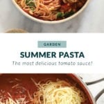 Summer pasta recipe in a bowl