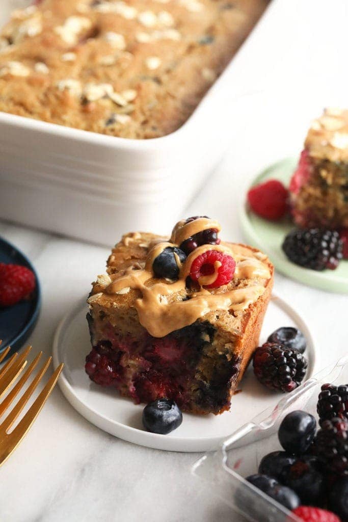 berry breakfast bread on a plate