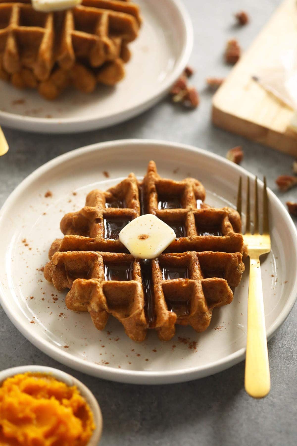 gluten free waffle on plate