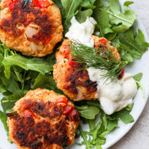 leftover salmon patties on a plate