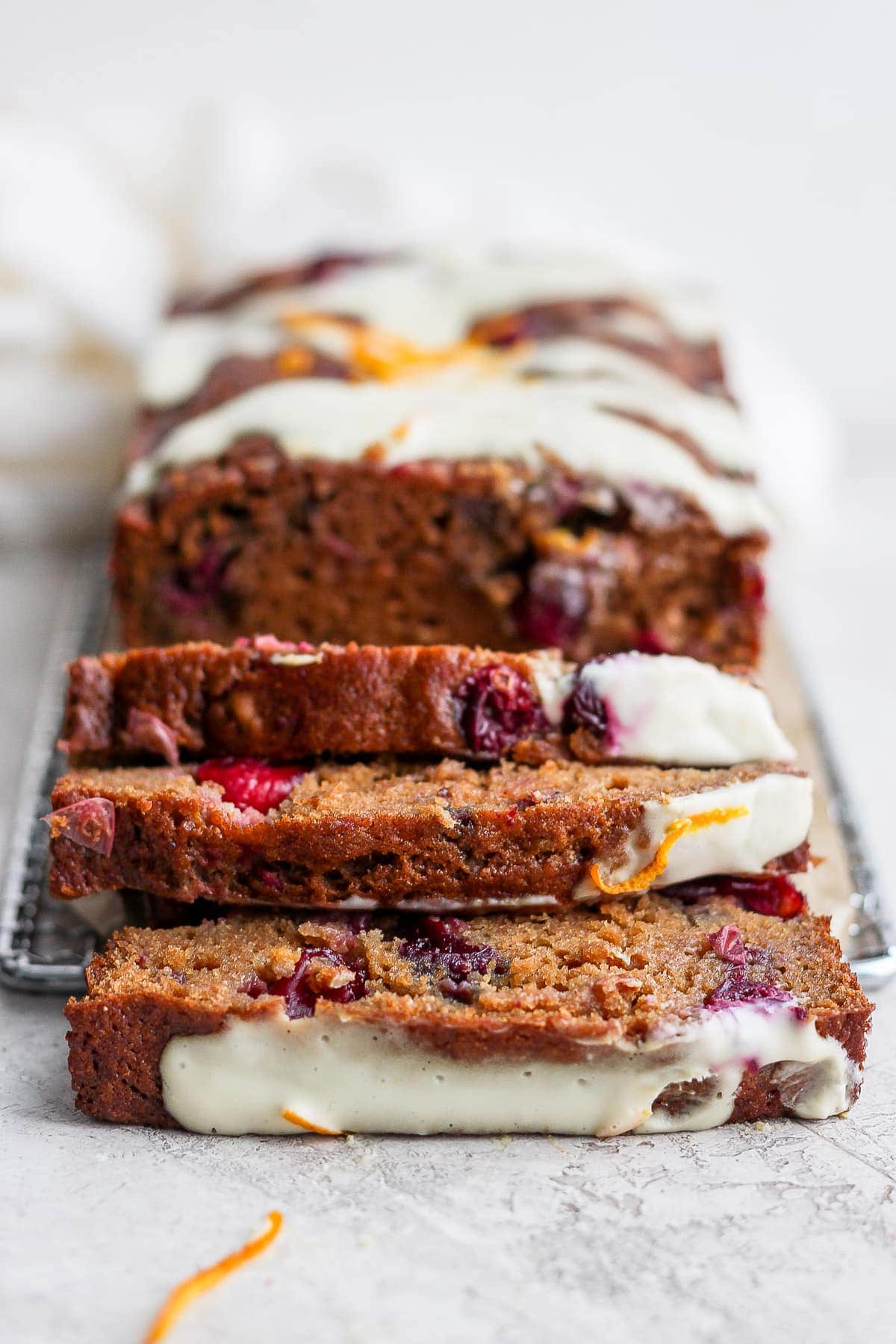 cranberry orange bread slices 