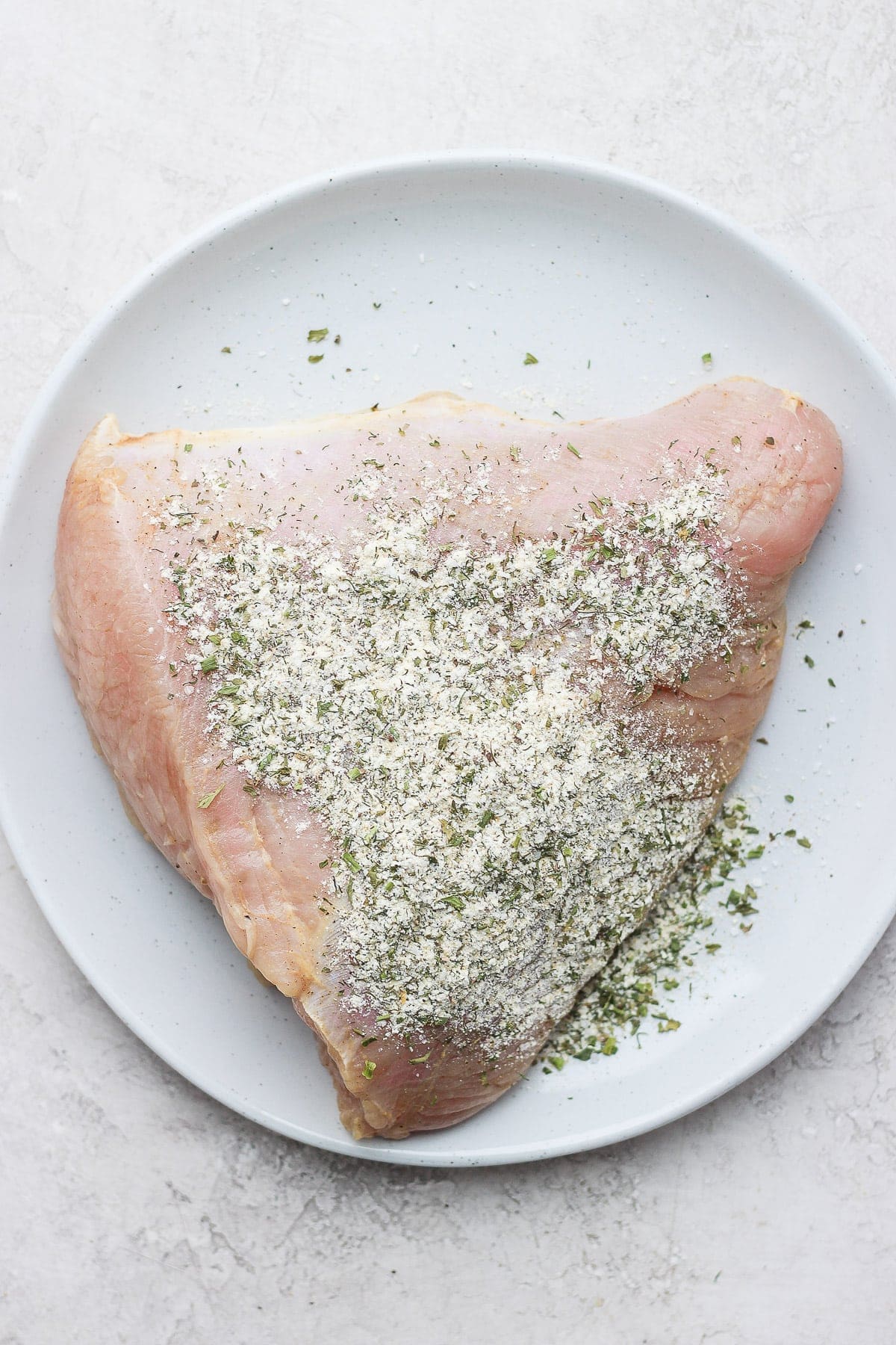 A turkey breast with ranch dry rub. 