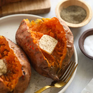 Sweet potatoes on a plate.