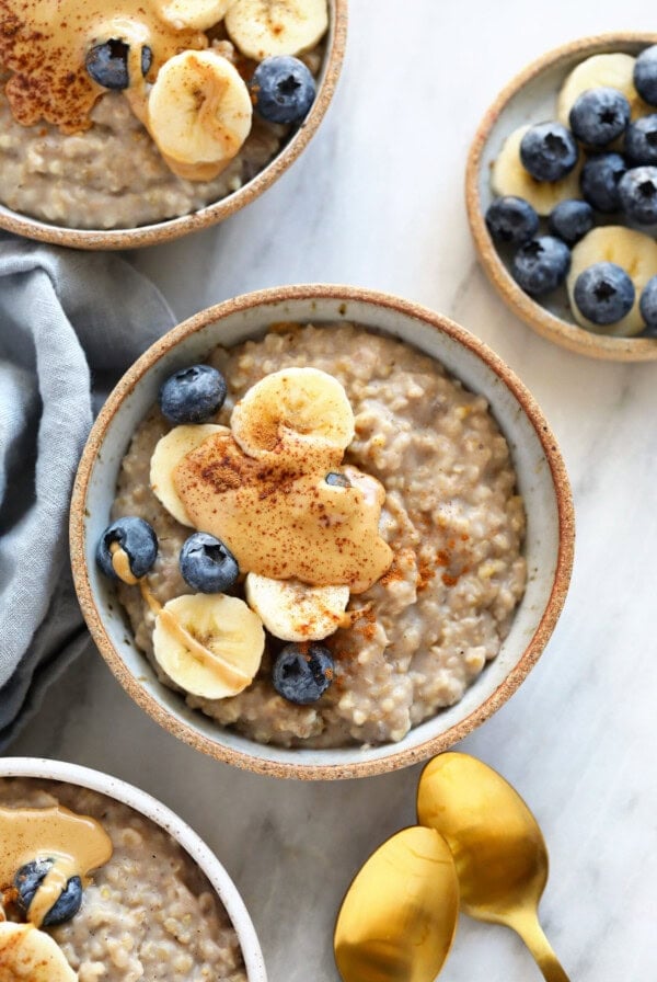 steel cut oatmeal in bowl