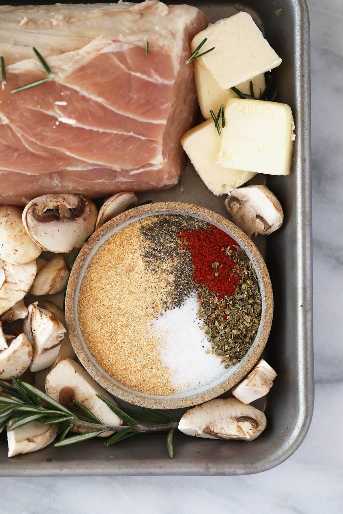 pork spices in bowl.