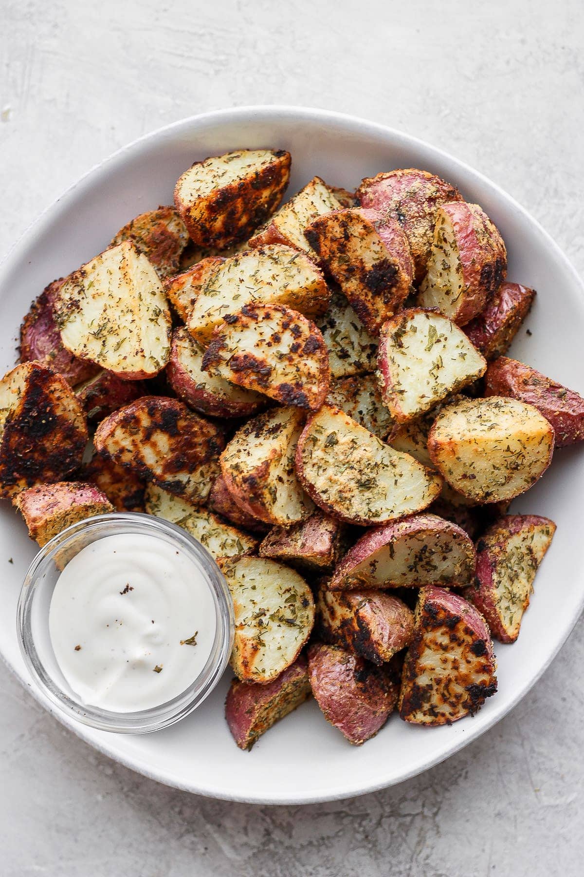 ranch roasted potatoes in a bowl ready to be served