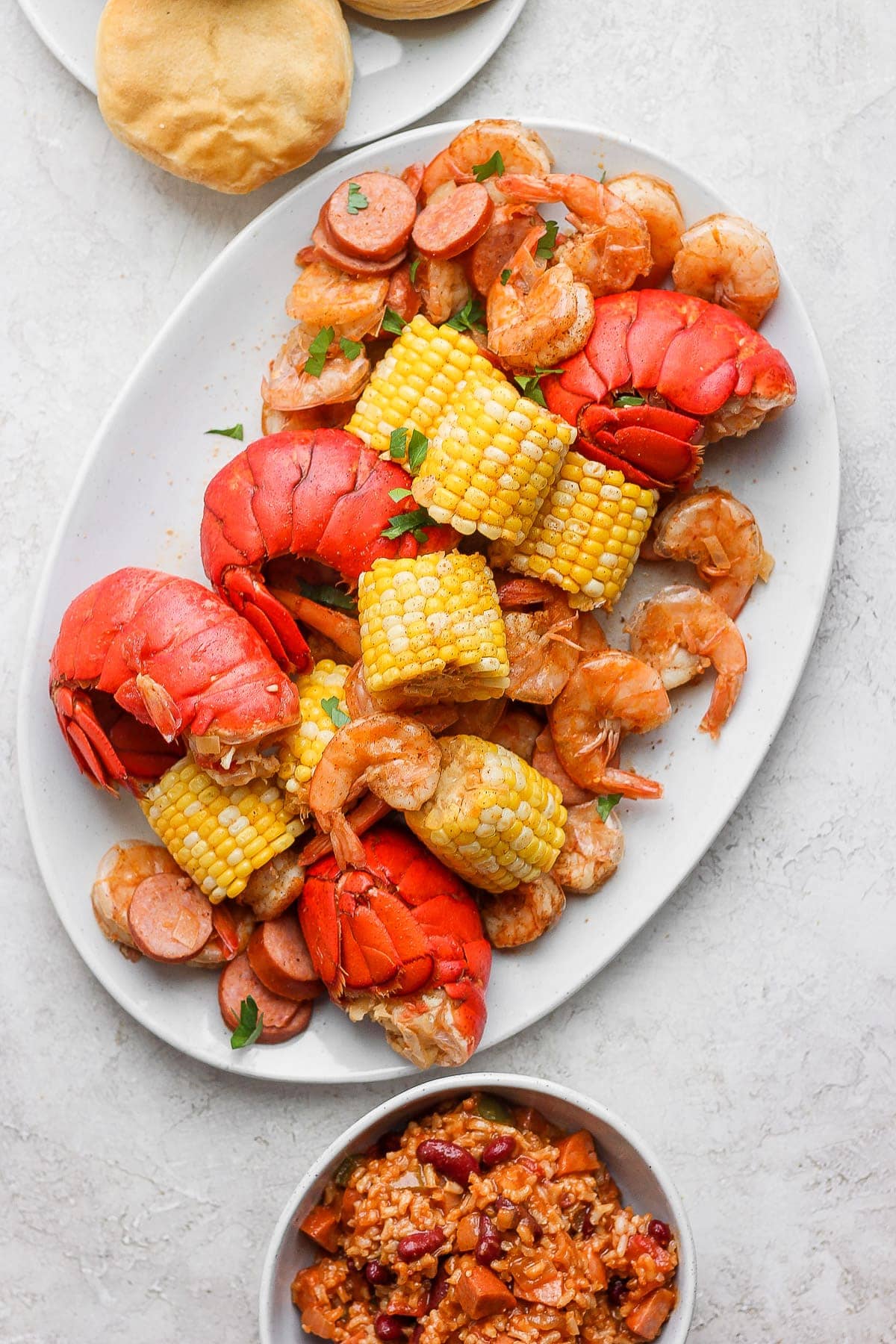 easy seafood boil served on a plate