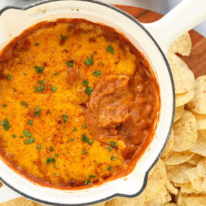 bean dip in a baking dish