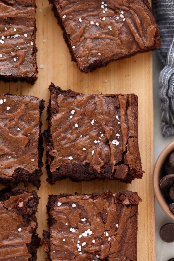 brownie on cutting board