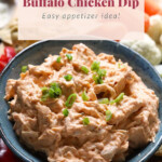 Crockpot buffalo chicken dip in a bowl