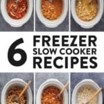 6 crockpot freezer meals.